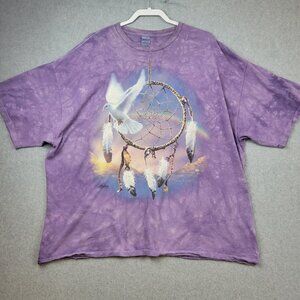The Mountain Dream Catcher Dove Purple Tie Dye T-shirt Tee Size 3X Y2K 2011